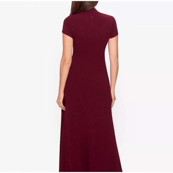 Betsy & Adams Asymmetrical Neckline Evening Gown Red Size 10 NWT - Picture 9 of 16